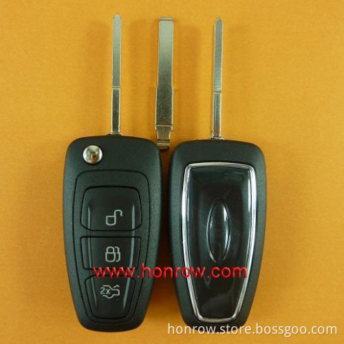 High quality Focus 3 button flip remote key blank for Ford ( Black Color)